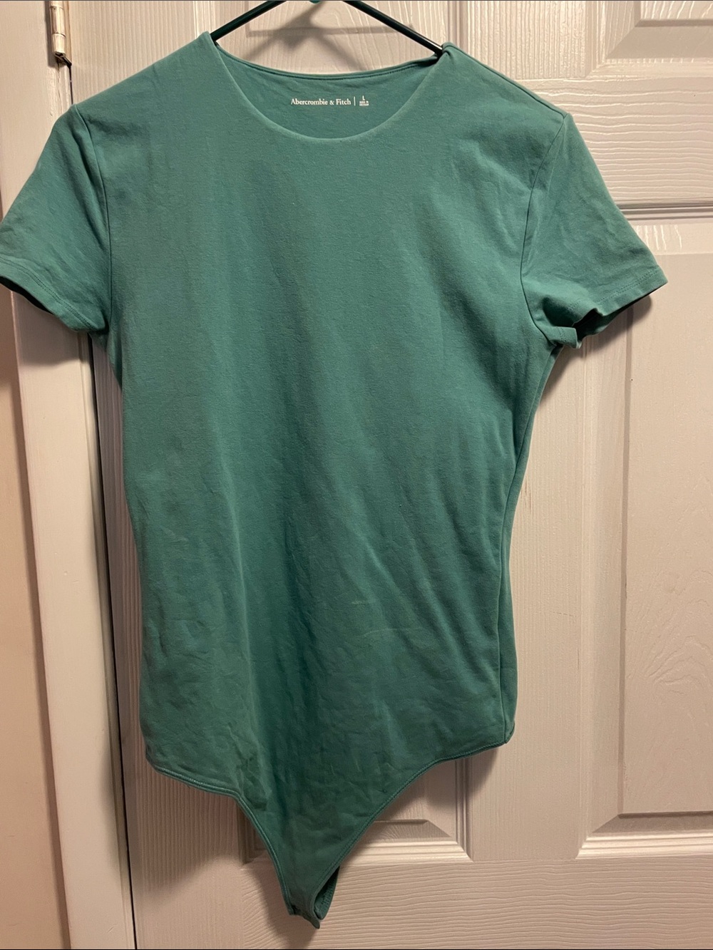 Abercrombie & Fitch Teal Short Sleeve thong Bodysuit